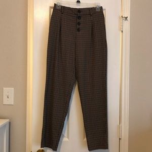 Zara High-rise Gingham Pants